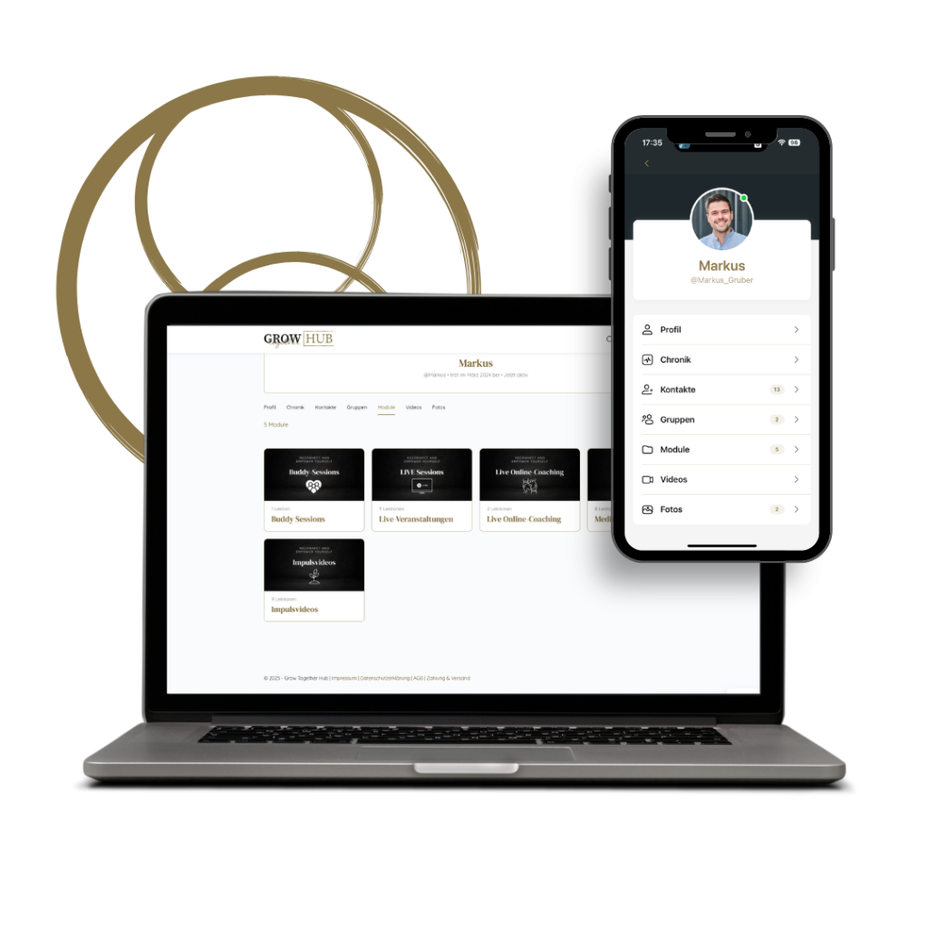 Grow together HUB – App und Webansicht